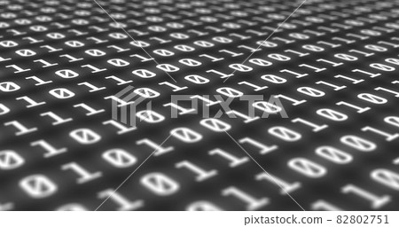 Binary codes with white color font are projected on a black background Binary codes with white color font are projected on a black background 82802751