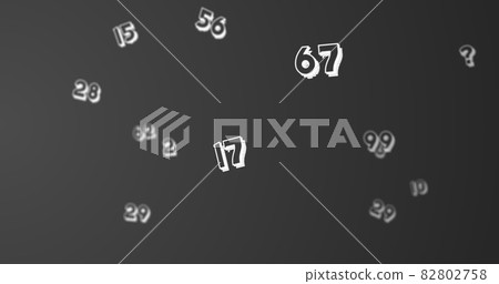 Random numbers, figures, and symbols move towards the left in a vast and empty space Random numbers, figures, and symbols move towards the left in a vast and empty space 82802758