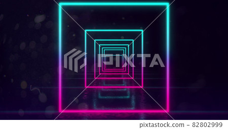 Neon Geometric Shapes on black background 4k Neon Geometric Shapes on black background 4k 82802999
