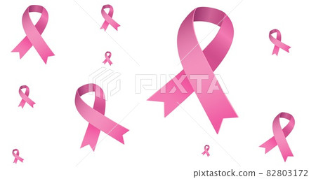 Composition of multiple pink ribbon logo on white background 82803172