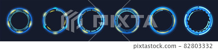 Futuristic circle frames, round technology borders Futuristic circle frames, round technology borders 82803332