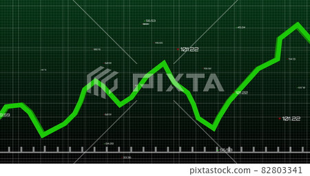 Image of green graph line on green grid Image of green graph line on green grid 82803341
