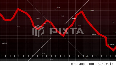 Image of red graph line on red grid Image of red graph line on red grid 82803918