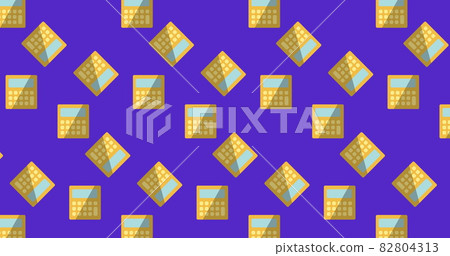 Flash sale graphic on blue banner with audio cassettes on purple background and calculators 4k Flash sale graphic on blue banner with audio cassettes on purple background and calculators 4k 82804313
