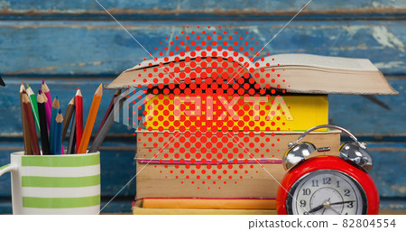 Image of back to school text over school items Image of back to school text over school items 82804554