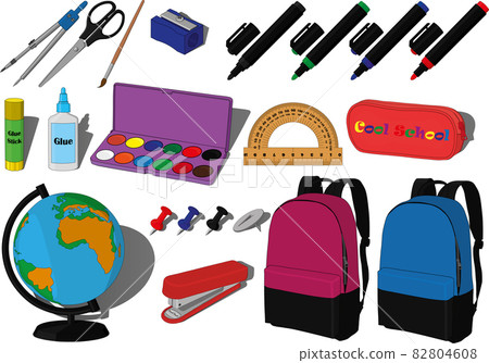 Back to school education supplies collection vector illustration 82804608