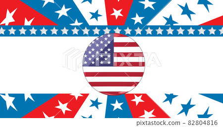 Image of american flag over stars and stripes background Image of american flag over stars and stripes background 82804816