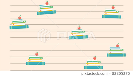 Image of school items icons moving on white background 82805270