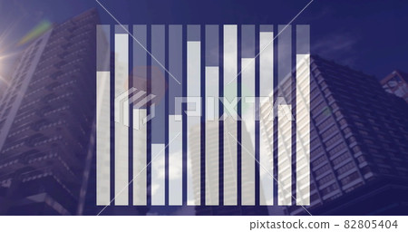 Digital composition of statistical data processing against tall buildings in background Digital composition of statistical data processing against tall buildings in background 82805404