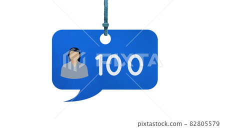 Profile icon in a message bubble with numbers 4k Profile icon in a message bubble with numbers 4k 82805579