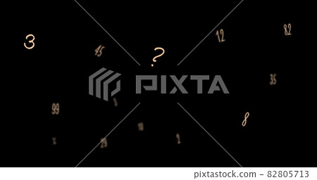 Multiple numbers floating against human brain spinning on black background Multiple numbers floating against human brain spinning on black background 82805713