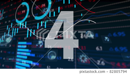 Numbers countdown against stock market data...-插圖素材 [82805794] - PIXTA圖庫