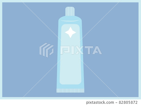 Composition of white and blue toothpaste icon on blue background Composition of white and blue toothpaste icon on blue background 82805872