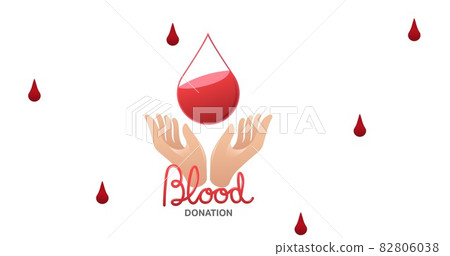Composition of donate blood text on white background Composition of donate blood text on white background 82806038