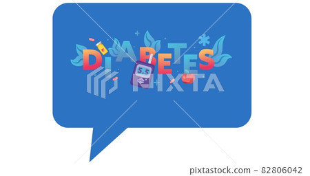 Composition of diabetes text in blue cloud on white background Composition of diabetes text in blue cloud on white background 82806042