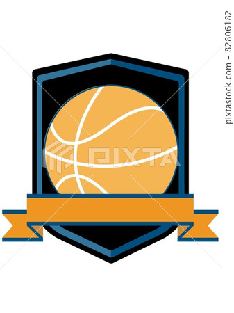 Composition of basketball icon on white background 82806182