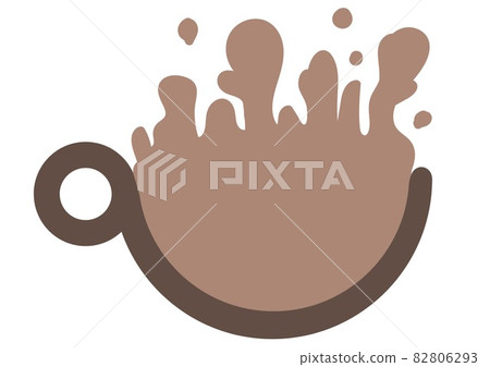 Composition of coffee and splash icon on white background 82806293