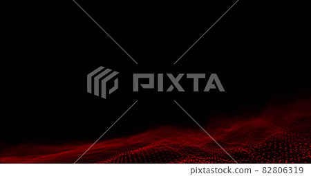 Image of glowing red mesh waving on seamless loop on black background Image of glowing red mesh waving on seamless loop on black background 82806319