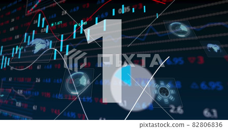 Numbers countdown against stock market data processing on blue background Numbers countdown against stock market data processing on blue background 82806836