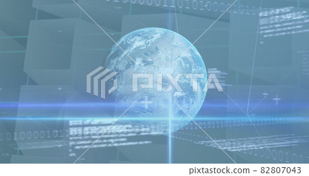 Image of stock market financial data processing over globe Image of stock market financial data processing over globe 82807043