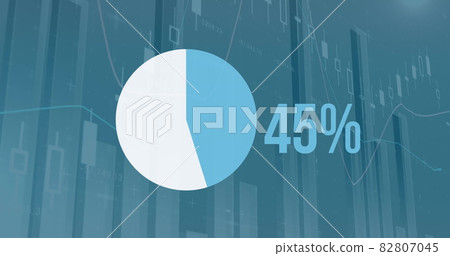 Pie chart and numbers filling up with colour 4k Pie chart and numbers filling up with colour 4k 82807045