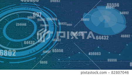 Image of scopes scanning and data processing over grid Image of scopes scanning and data processing over grid 82807046