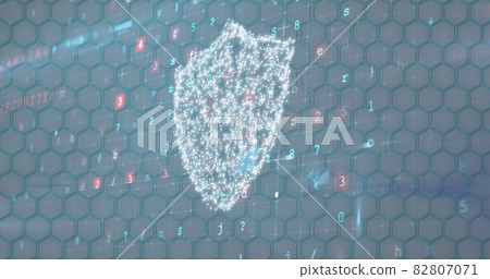 Image of online security padlock over numbers changing and cyber attack warning Image of online security padlock over numbers changing and cyber attack warning 82807071
