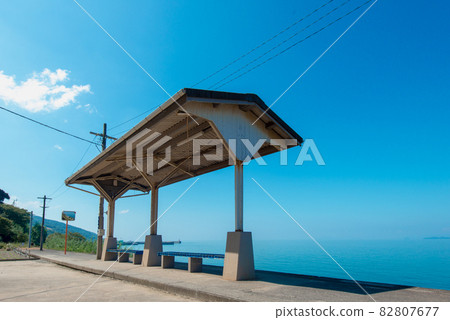 JR Shimonada Station Blue Sky and Blue Sea JR Shimonada Station Blue Sky and Blue Sea 82807677