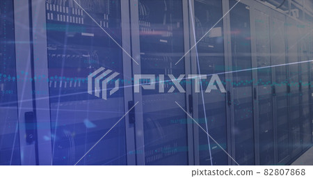 Coronavirus digital interface against server room 82807868