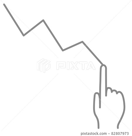 Illustration of following price movements with your finger Illustration of following price movements with your finger 82807973