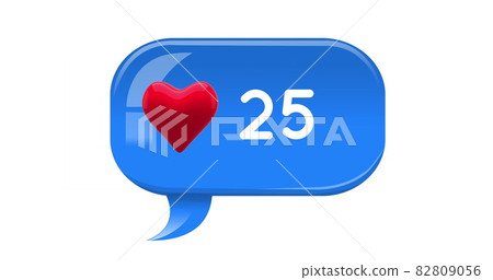 Blue chat box with numbers and a heart icon 4k Blue chat box with numbers and a heart icon 4k 82809056