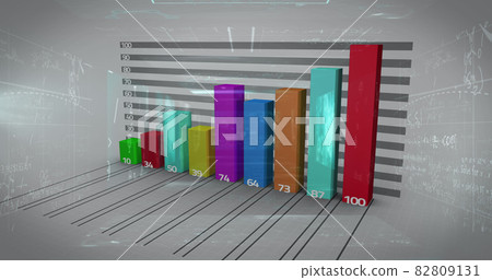 Dna structure spinning against mathematical equations against grey background 82809131