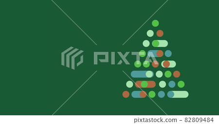 Digital Christmas tree against green background Digital Christmas tree against green background 82809484
