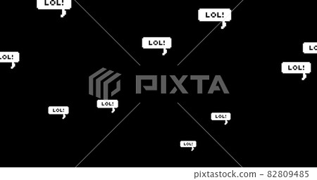Image of social media text on banners with speech bubbles over black background Image of social media text on banners with speech bubbles over black background 82809485