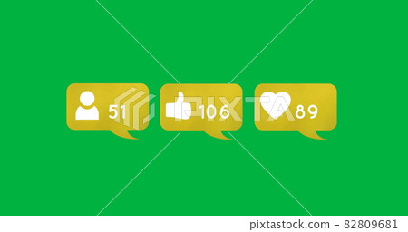 Social media icons with numbers 4k Social media icons with numbers 4k 82809681