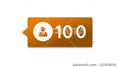 Orange chat box with numbers of followers 4k Orange chat box with numbers of followers 4k 82809684