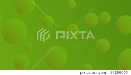 Moving green balls and rows of white dots over green background Moving green balls and rows of white dots over green background 82809695