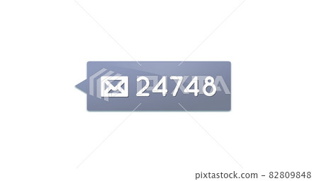 Message icon with increasing numbers 4k 82809848