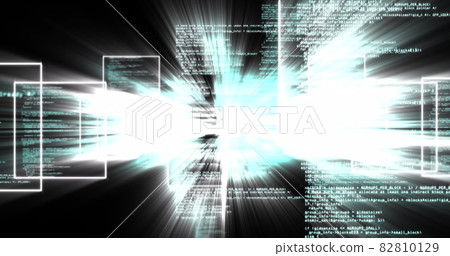 Image of information scrolling with flashy lights on black background Image of information scrolling with flashy lights on black background 82810129