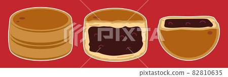 今川燒套裝紅花（帶白邊） 82810635