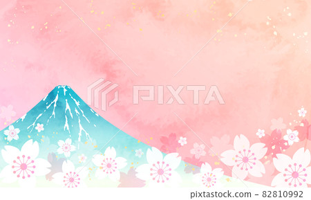 Watercolor vector illustration of Mt. Fuji and cherry blossoms Watercolor vector illustration of Mt. Fuji and cherry blossoms 82810992