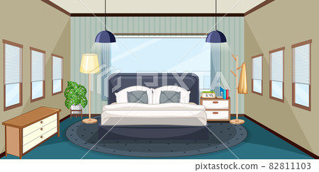 Empty bedroom interior design with furnitures Empty bedroom interior design with furnitures 82811103