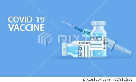 Coronavirus Vaccine and syringe injection I 82811552