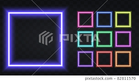 Neon square Border with copy space 82811570