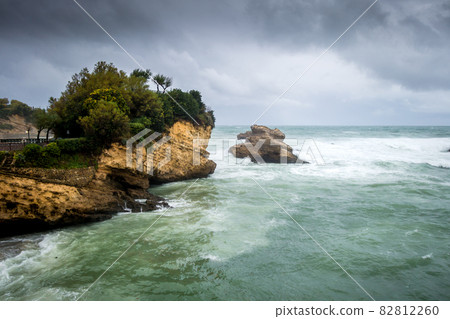 Rock of Basta and seaside in biarritz 82812260