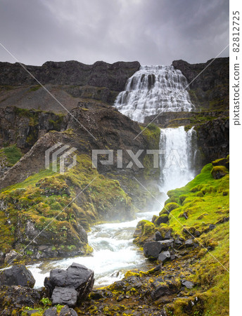 Dynjandi is the most famous waterfall of the West Fjords, Iceland Dynjandi is the most famous waterfall of the West Fjords, Iceland 82812725