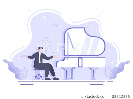 Music Festival Background Vector Illustration With Musical Instruments and Live Singing Performance for Poster, Banner or Brochure Template 82812826