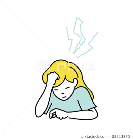 一個女人的頭因壓力而受傷的插圖 82813870