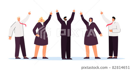 Business team and executive showing upward direction 82814651