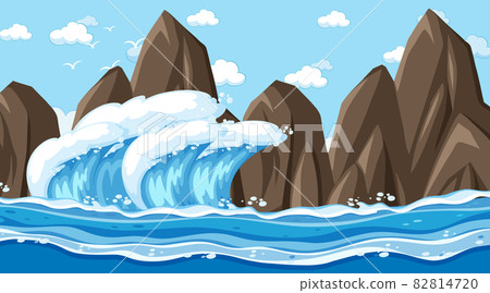 Beach landscape at day time scene with Beach landscape at day time scene with 82814720